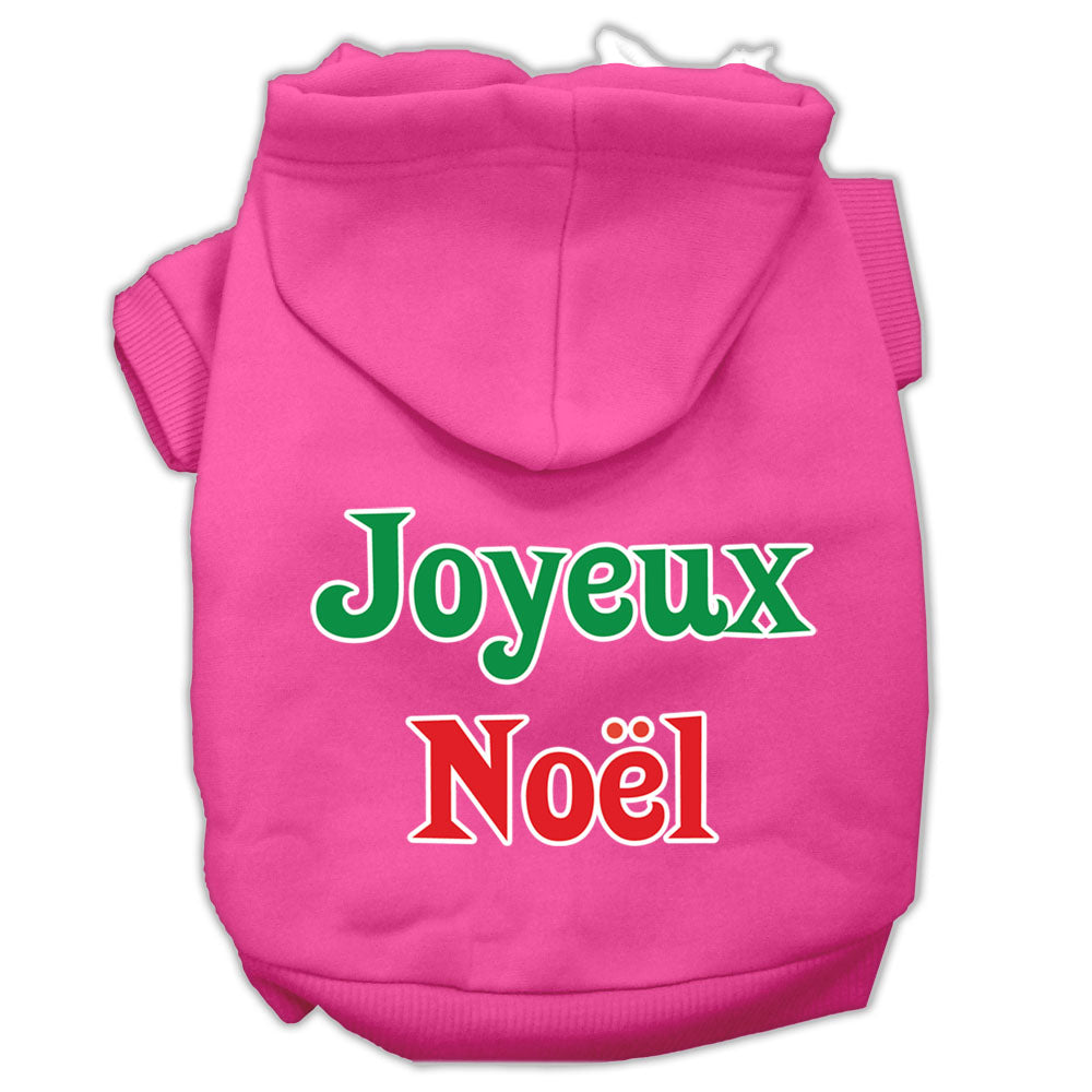 Christmas Pet Hoodie Screen Printed, "Joyeux Noel"