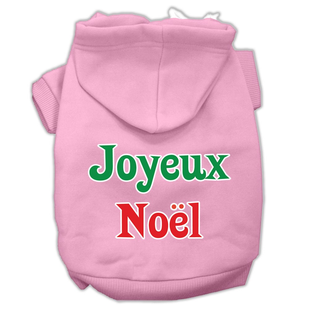 Christmas Pet Hoodie Screen Printed, "Joyeux Noel"